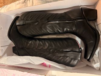 Black Leather Cowgirl Boots
