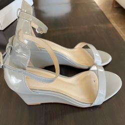 ZriEy Women’s Gray Strappy Wedges / Sandals, 7.5