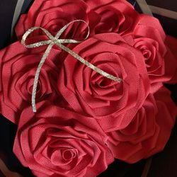 Flowers bouquet Eternal roses Ribbon roses
