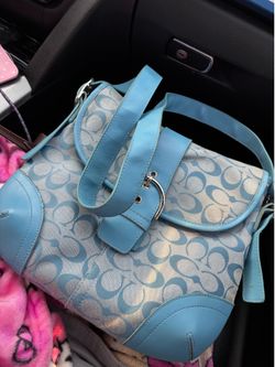 Blue coach cross body bag
