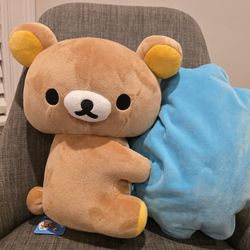 Plush Rilakkuma Bear San-X Hugging Blue Cloud