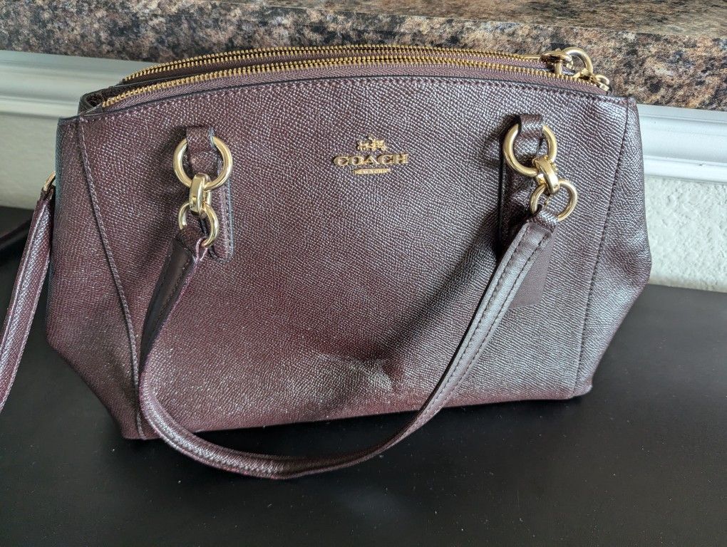 Coach Mini Christie Carryall – Plum Leather
