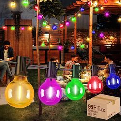 String Light Outdoor Decor for Home Xmas Party Wedding (Multi-Colored, 98FT 30LEDS)