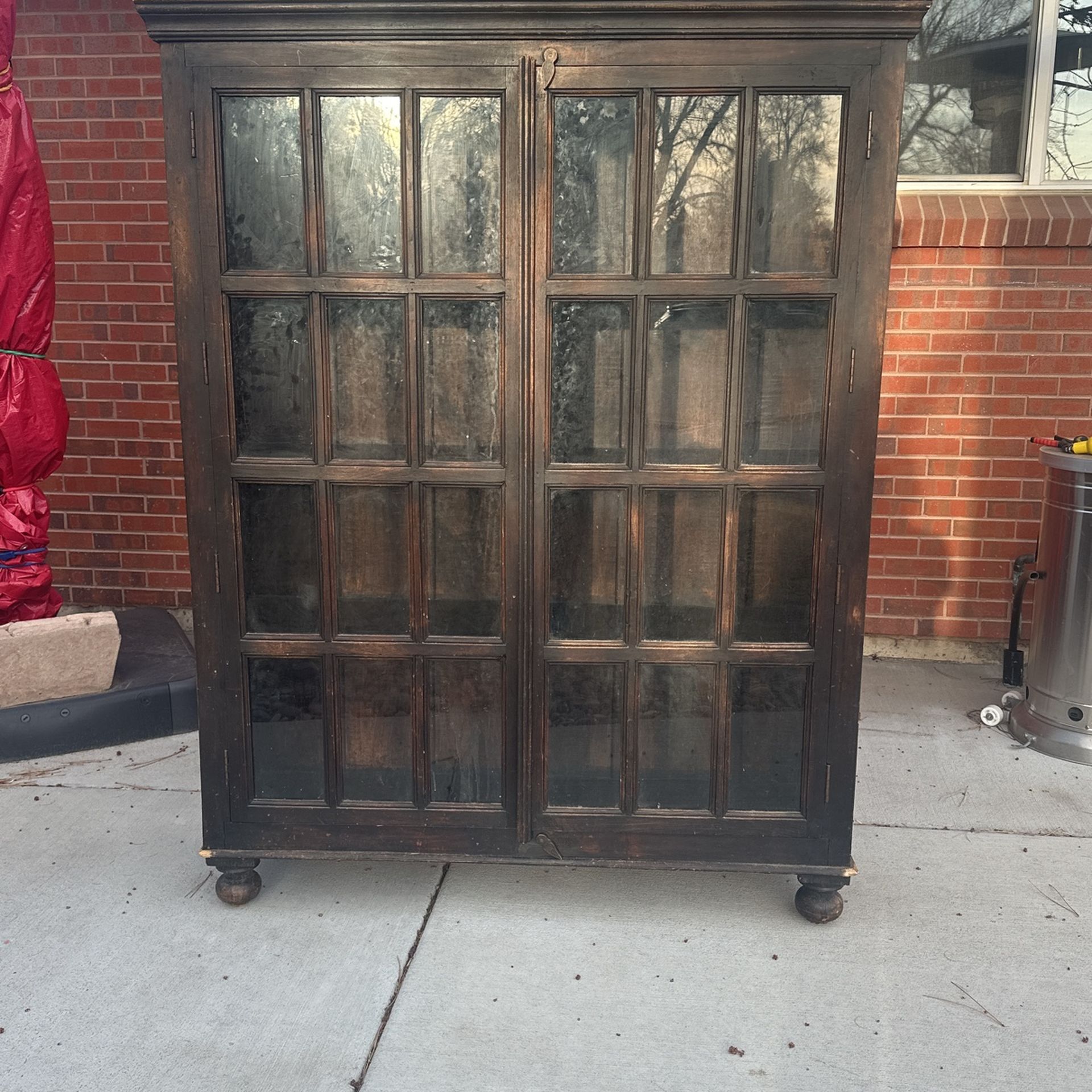 Crate And Barral Solid Pine Glass Front Hutch
