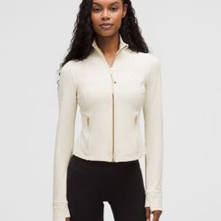 White with Gold Zipper Lululemon Define Jacket 
