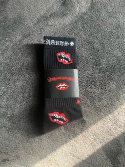 Black & Red Chrome Hearts Socks