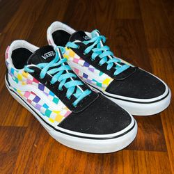 Vans Old Skool Rainbow Checkerboard Girls’ Shoes Size 5