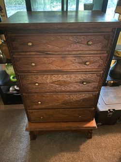Rustic Solid Wood 5- Drawer Tallboy Dresser - Santa Fe Style