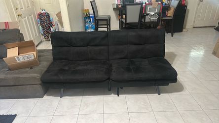 Black Suede Futon