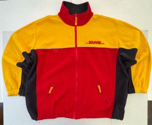 Pre Owned Last Photo Spot I have not tried to remove spot DHL  Fleece Jacket  Full Zip  Embroidered  Red Yellow  Men  Size 2XL