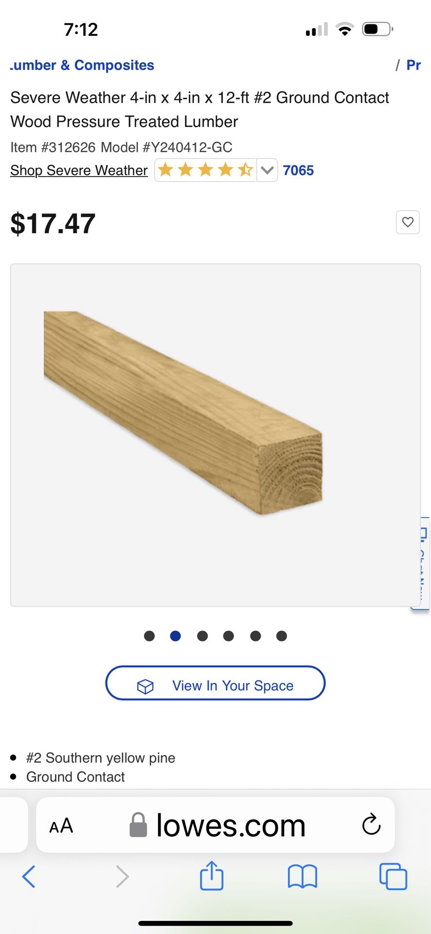 4x4x12 Treated Lumber