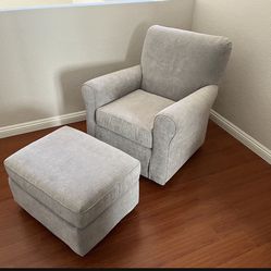 Swivel Chair with Ottoman Foot Rest 