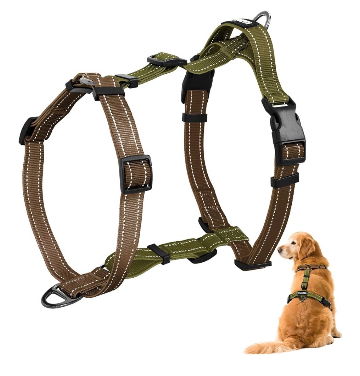 Brand : kazazoo No-Pull Harness,Y-Shaped Design,Buckle-Neck Balance Harness with Reflective Stihaped Design,Buckle-Neck Balance Harness with Reflectiv