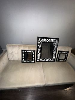 2000s Y2K Salon Zebra Mirror Set
