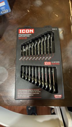 Icon professional ratcheting wrench set anti-slip grip