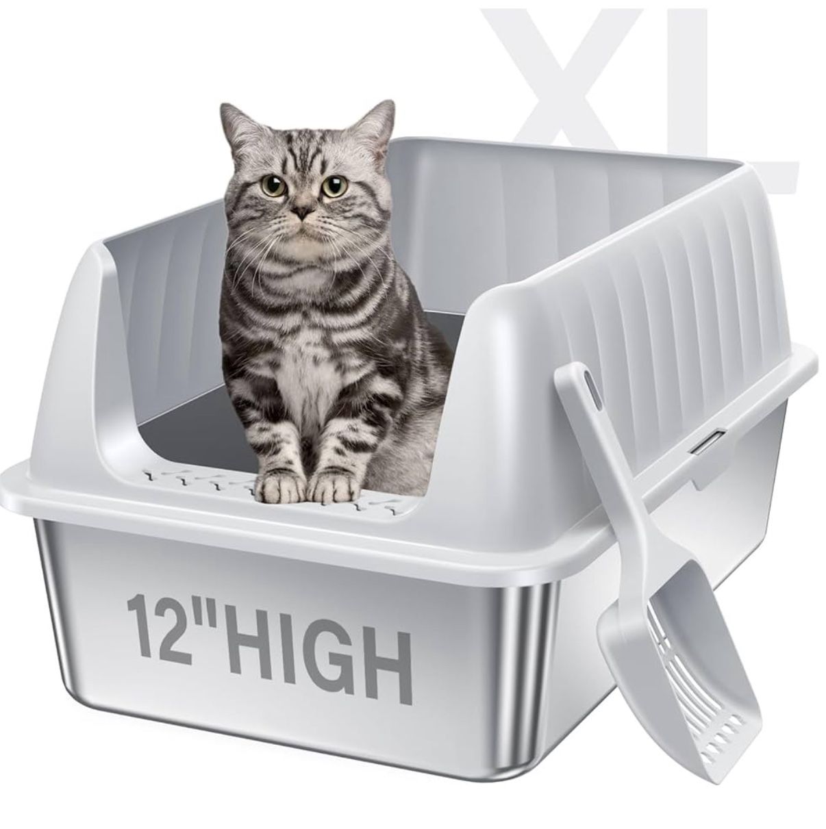 XL Stainless Steel Cat Litter Box