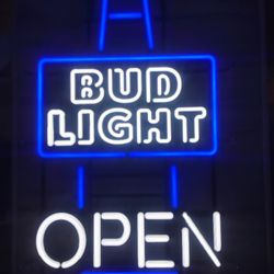 Bud Light Neon OPEN Sign