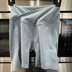 Gymshark Women's Crossover High-Waisted Body Fit Shorts Iceberg Blue