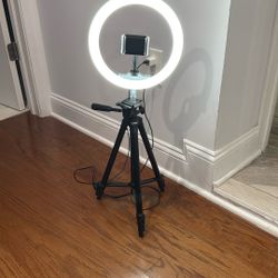 Tripod Selfie Stick with LED Ring Light