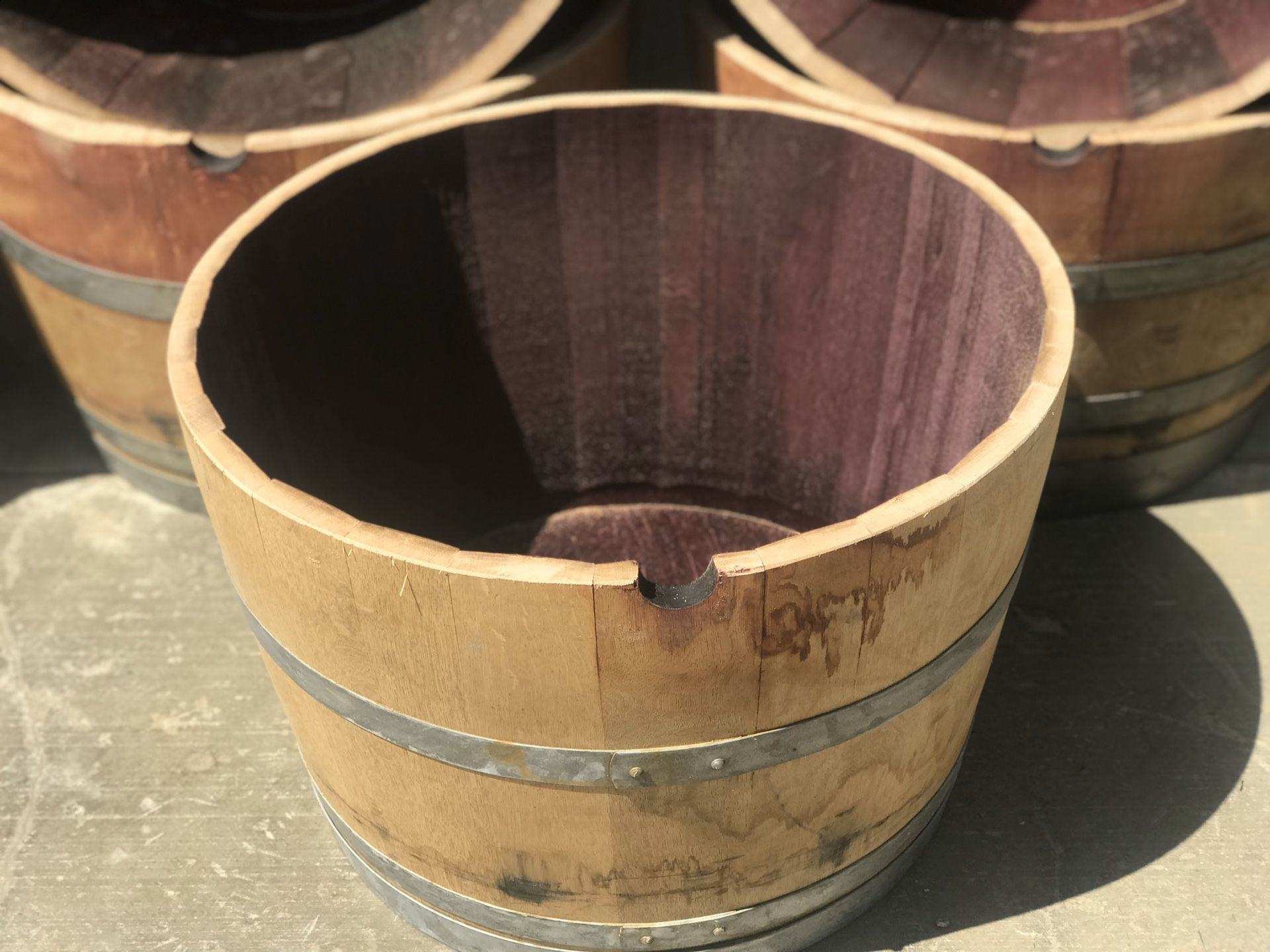 Wine Barrel Planters!