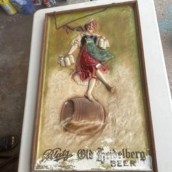 Vintage 1933 Blatz Old Heidelberg Beer Sign Plaster Cast