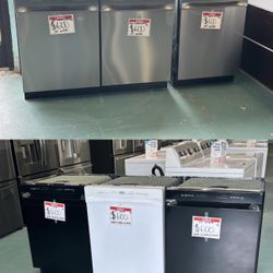 HUGE SELECTION OF STAINLESS, WHITE, BLACK “ NEW” DISHWASHER- 24”