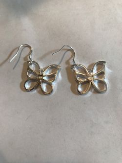 Silver butterfly earrings