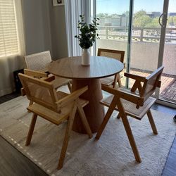 Dining Table With Cane Chairs 