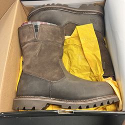 CAT Women’s Jenny ST Boots – Size 9.5 (Brown Leather/Suede)