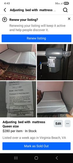 Queen size  adjustable bed