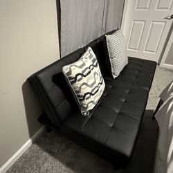 Black Futon with Drink Holder