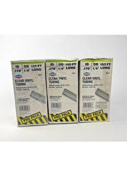 Lot of 3: EZ FLO  Vinyl Tubing, 0.170" ID x 1/4" OD x 150 Ft. - M187