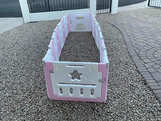 Pink and White Baby Play Yard Pen