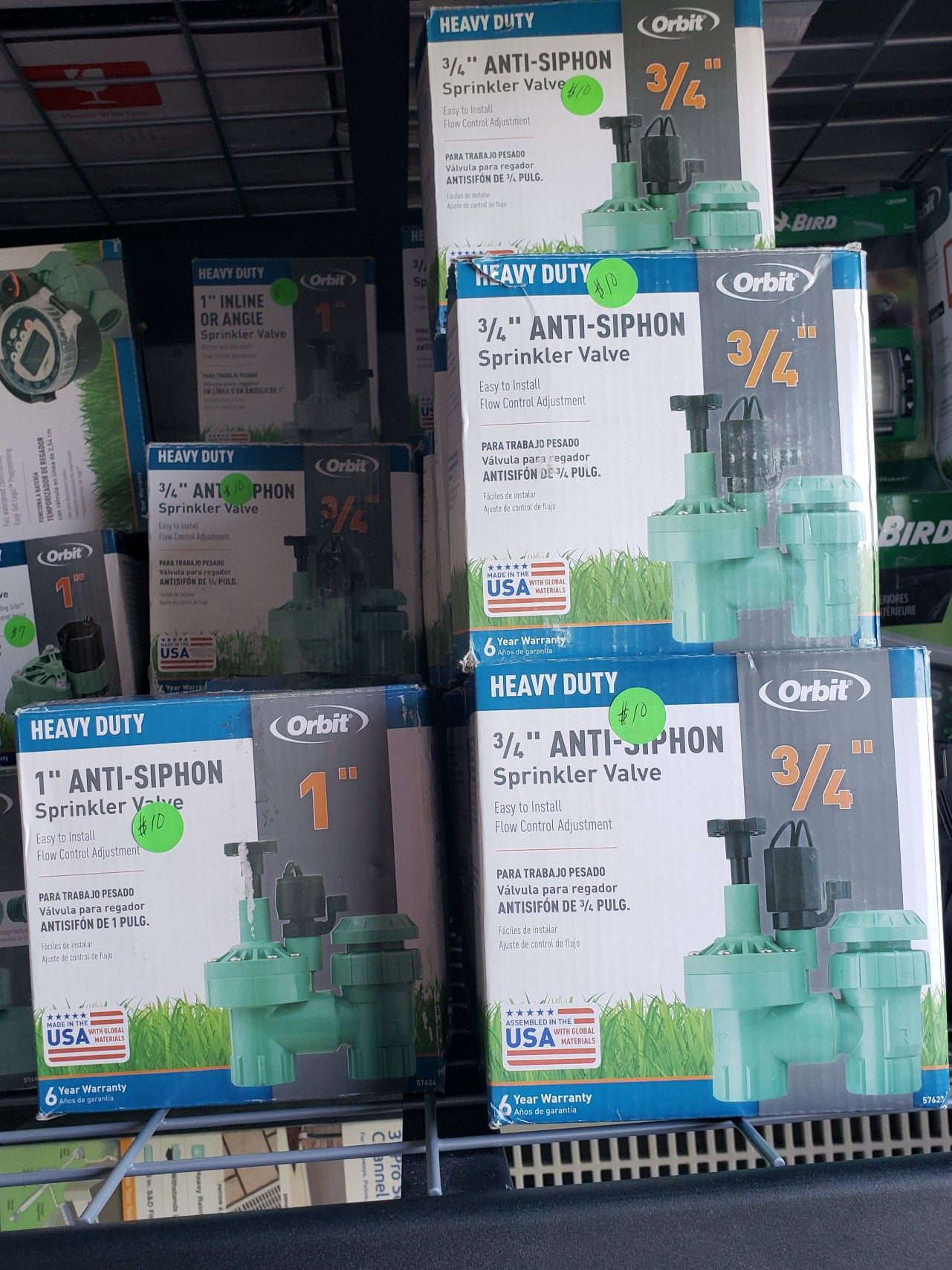 Orbit 3/4" and 1" Anti Siphon Sprinkler Valve YOUR CHOICE $10 EACH