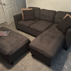 Sectional w/ottoman (gray) Couch