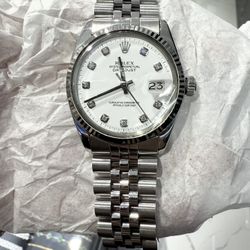 Authentic Rolex Datejust 36mm White Diamond Dial