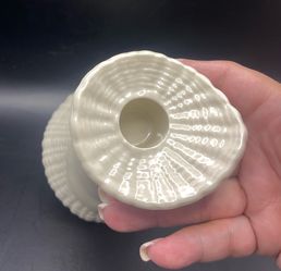 Portmeirion Seascapes Taper Candle Holder Cream Color Ceramic Nautical Beach