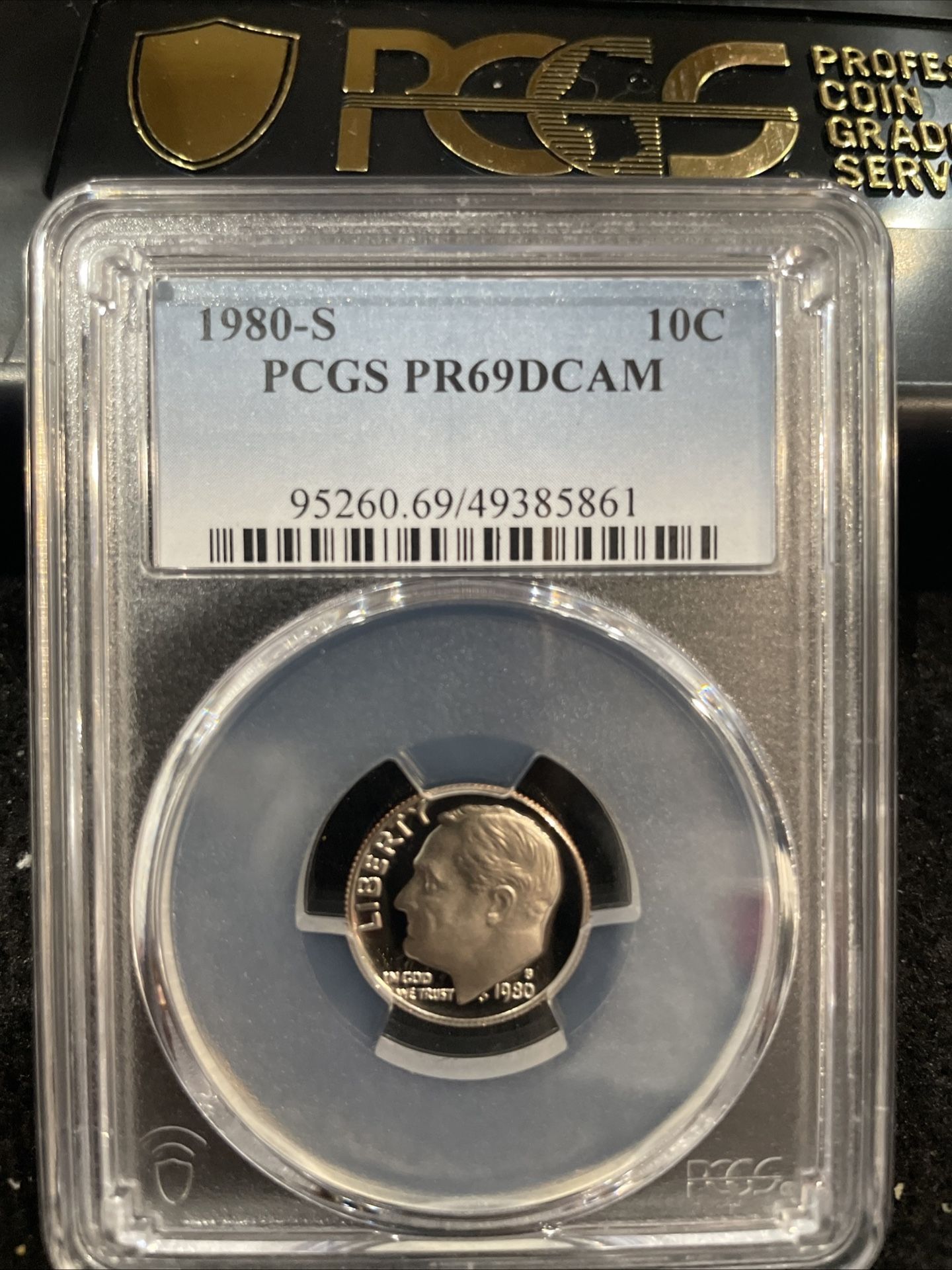1980 S Gem Proof Roosevelt Dime Graded At PR69 With A Deep Cameo S-6