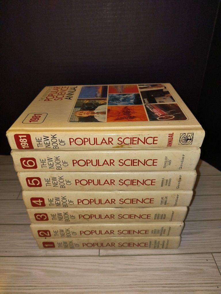 The New Book of Popular Science Vintage Hardcover Lot of 7 Books Set By Grolier