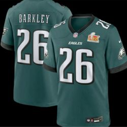 New! Philadelphia Eagles Saquon Barkley Midnight Green Super Bowl LIX Adult XXL