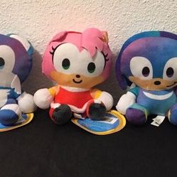 Set of 4 Sonic The Hedgehog Big Head Plush Sega Toy Factory 6” Lot Of 4 New