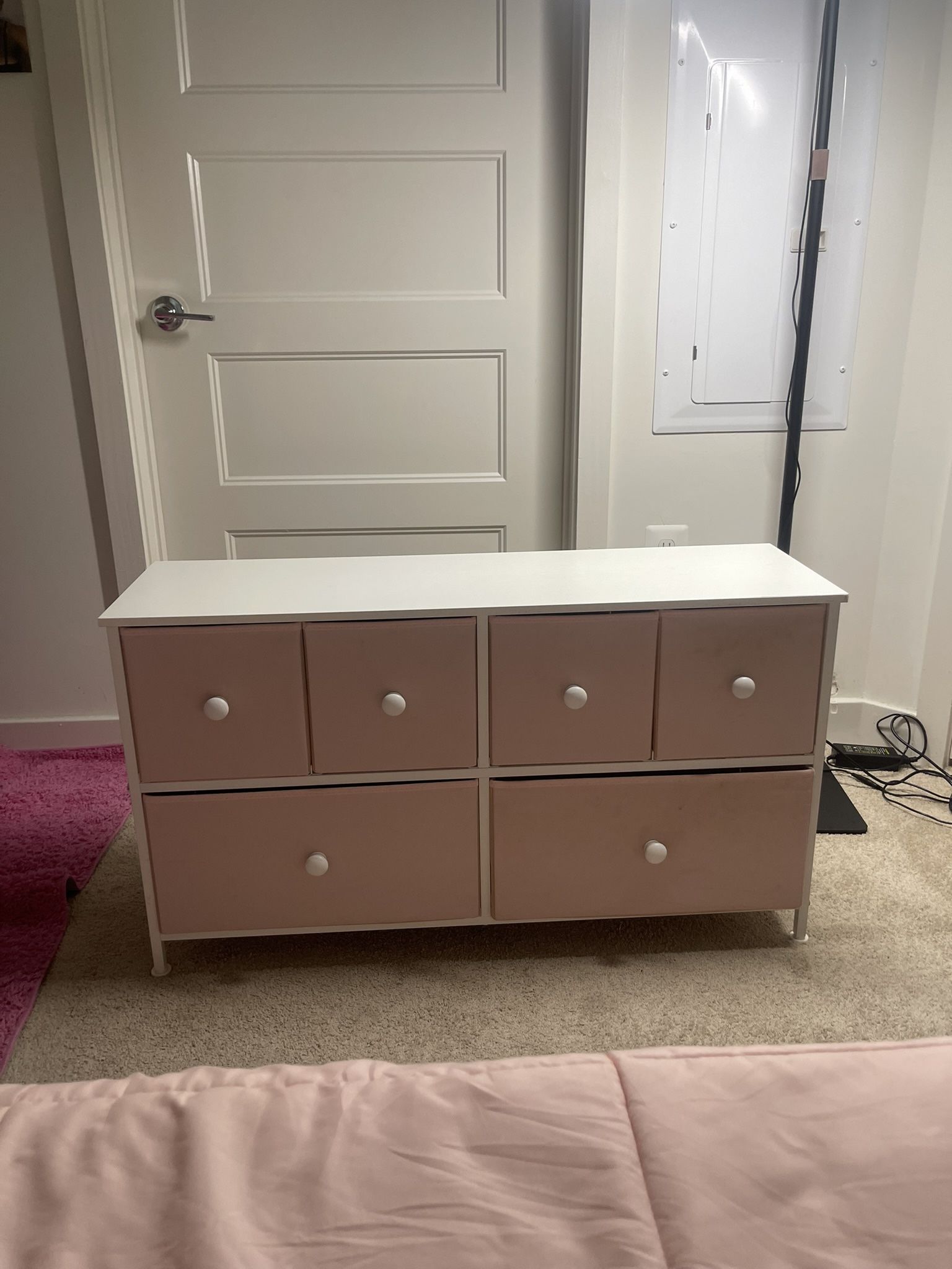 Light Pink Foldable Bin Dresser