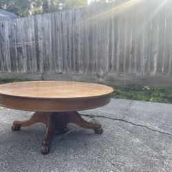 Antique Solid Oak Coffee Table 