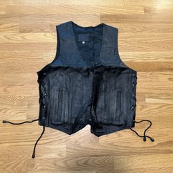 Black Leather Vest (size 40, 42, or 44)