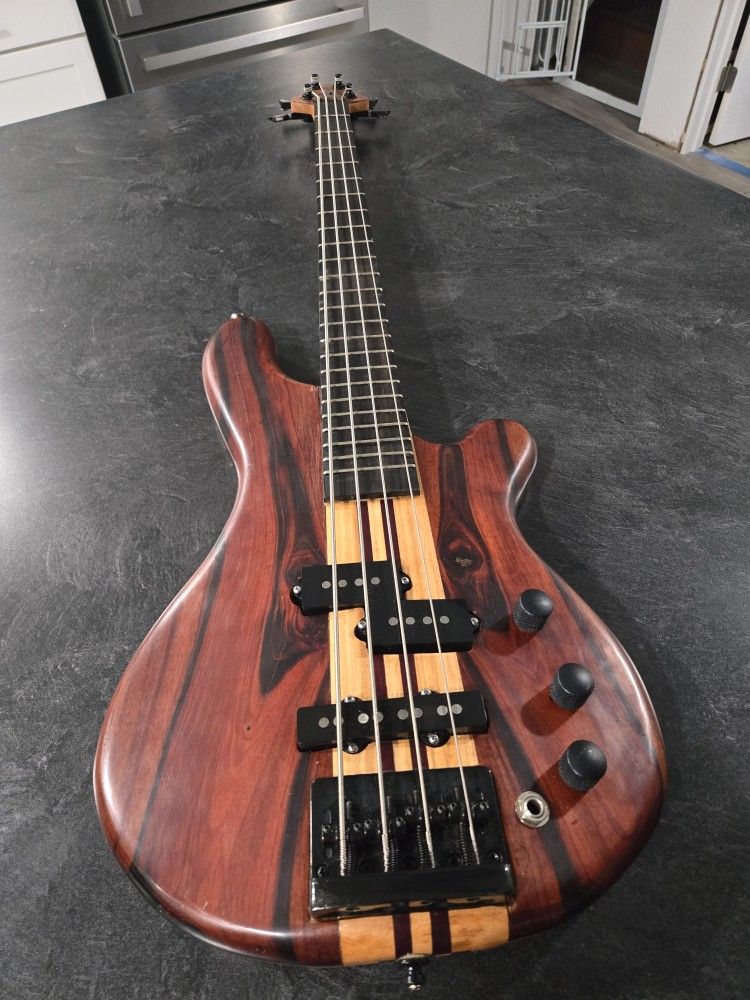 Custom Hand Crafted Maple 4 String Electric Bass Guitar 