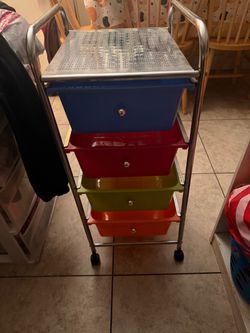 Kids Colorful Rolling Storage Cart with 4 Drawers