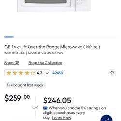 White GE Microwave