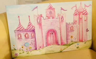 Colleen Karis Designs Girls Glitter Pink Fantasy Castle & Garden.... Perfect for Princess