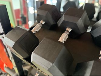 50lb Rubber Hex Dumbbells