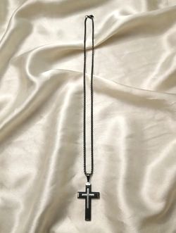 Black Stainless Steel Cross Pendant Necklace